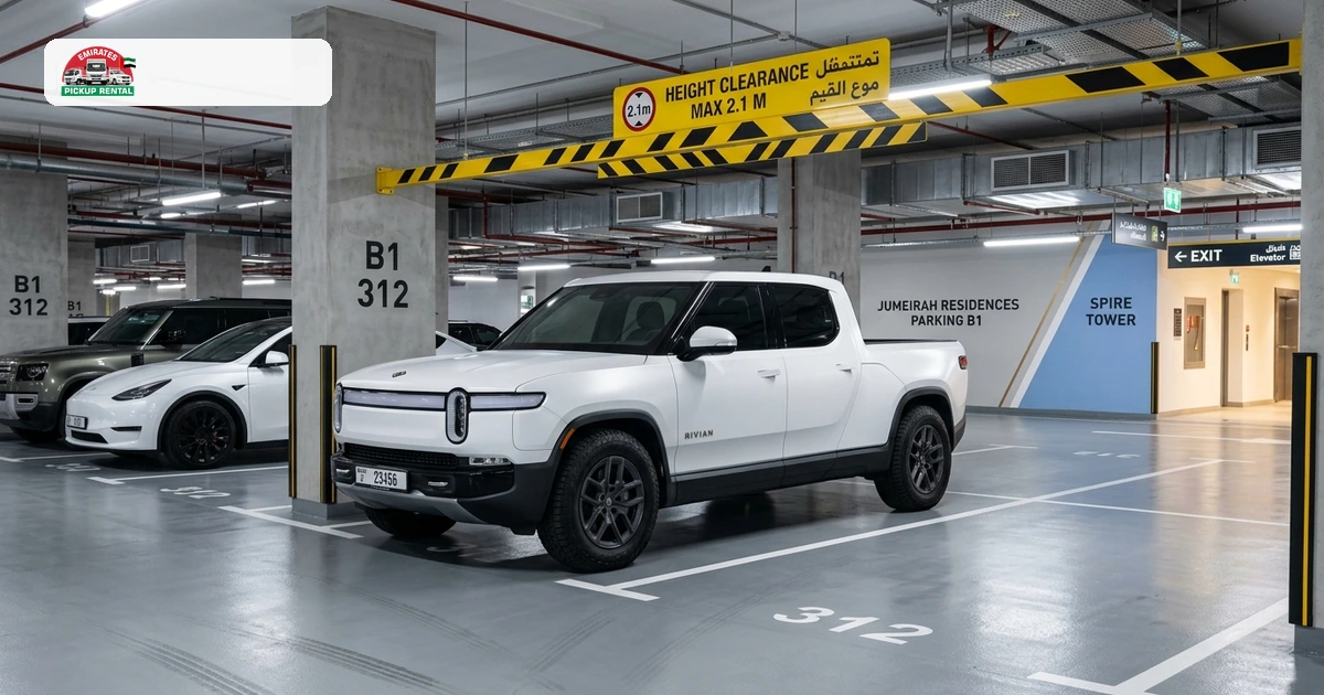 Dubai Marina Pickup Truck 2.1m Basement Height Clearance - Easy Loading