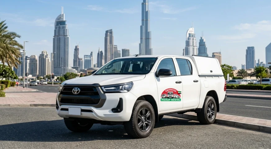 Pickup truck rental with driver in Dubai fleet commercial transport