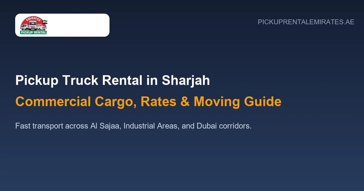 Pickup Truck Rental in Sharjah Commercial Cargo Rates Moving Guide
